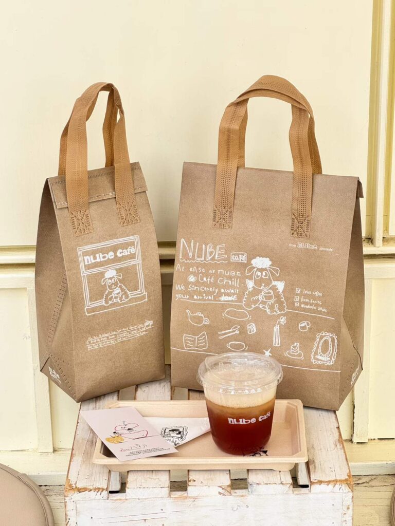 Durable Eco-friendly Brown Paper Tote Bag for Café & Bakery