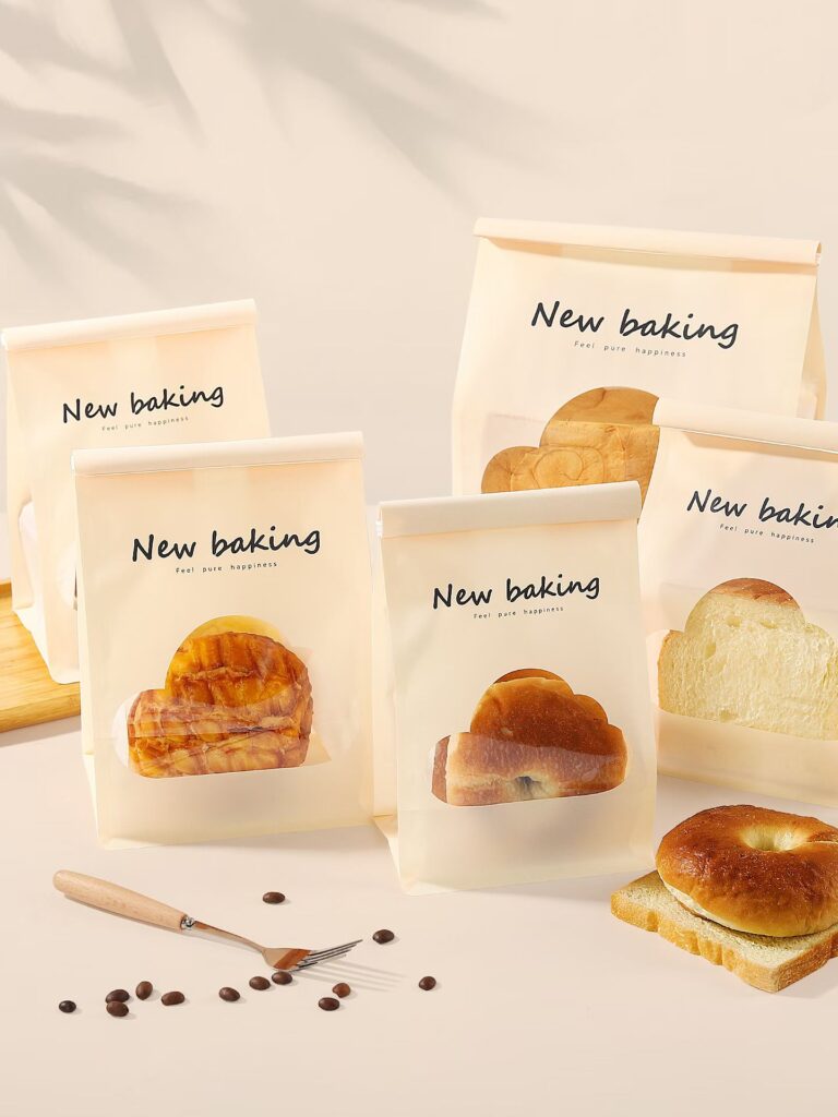 Greaseproof Bread Packaging Bag with Clear Window for Display & Storage