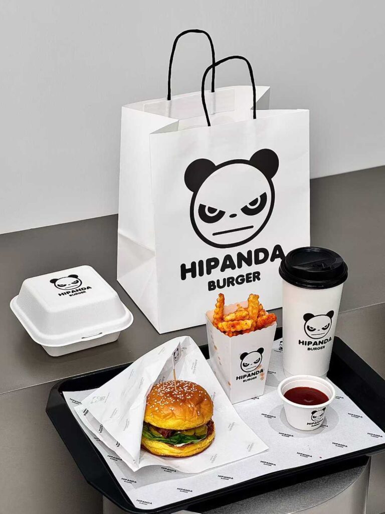 HIPANDA Style Burger Shop Packaging Set: Bags + Boxes + Cups