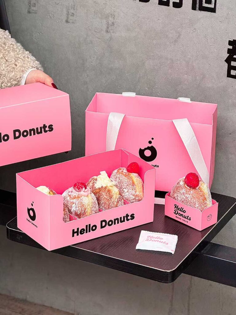 Sturdy Bakery Box with Fold-Over Lid for Stuffed & Filled Donuts