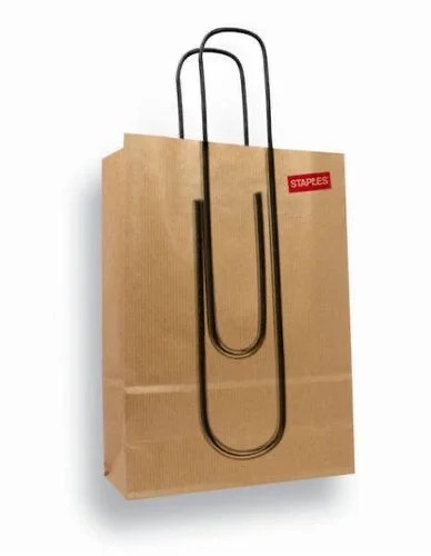 Bulk Printed Brown Paper Bag with Staples-style Design for Retail Chains