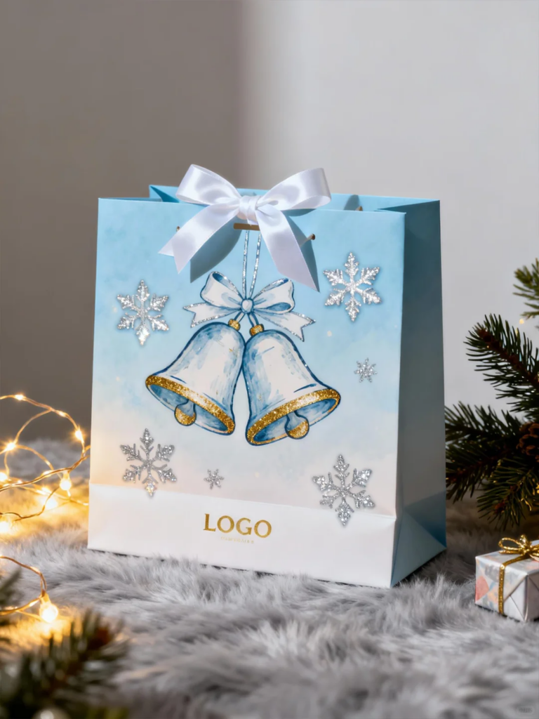 Blue Christmas gift bag